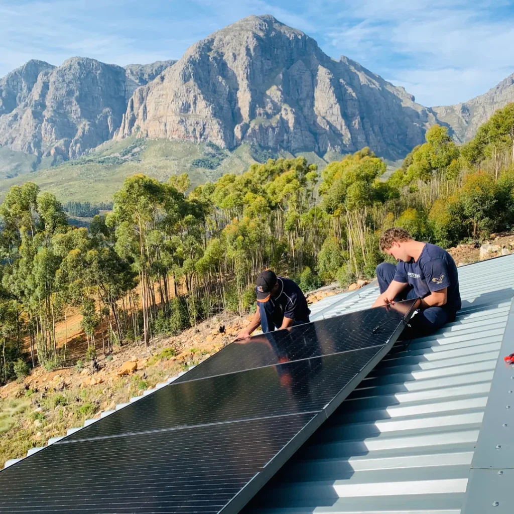 solar panel installations in stellenbosch on a roof